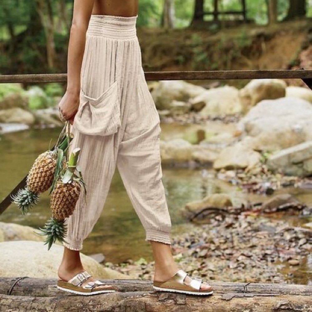 ISO Walk on Fire Harem Pant Jogger Pants Gauze - Picture 1 of 2